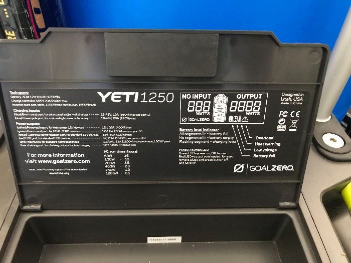 Yeti Goal Zero 1250 Battery Generator with added wheels and periscoping handle