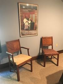 Set of four chairs and captain's chair