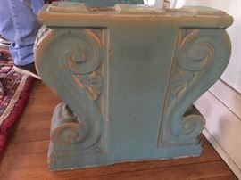 Corinthian Scroll Detail of Gladding McBean Bench base