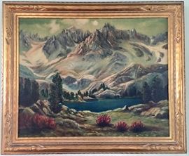 California Plen-Air "High Sierra Lake", signed by Grandma Sarah Zigrang