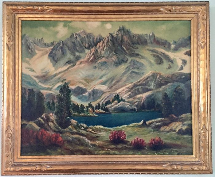 California Plen-Air "High Sierra Lake", signed by Grandma Sarah Zigrang