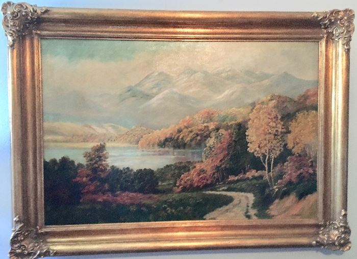 Califorina Plein-Air "Summer-to-Fall" by Grandma Sarah Zigrang, circa 1940's, beautifully framed 