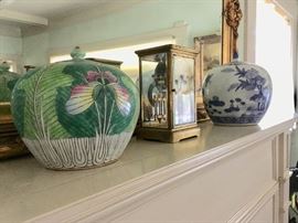 Glazed Ceramics; French Case Clock