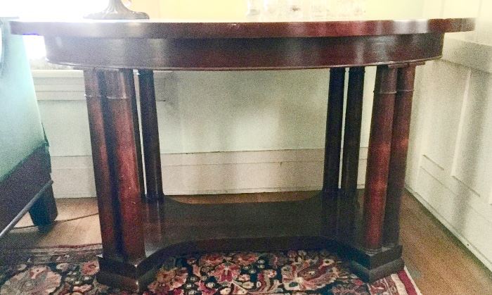 Column Leg American Empire Oval Center Table w/drawer
