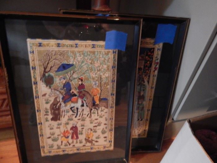 Persian art from the 1960's. Parents lived in Iran in the early 70's and brought this group back form their travels.