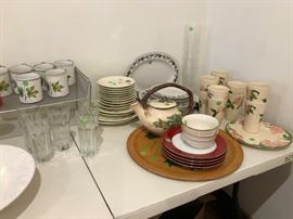 Desert Rose tumblers, McCoy Ivy teapot and Franciscan Autumn Leaves pattern