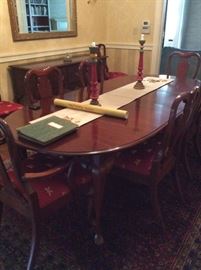 Queen Anne dining table and chairs