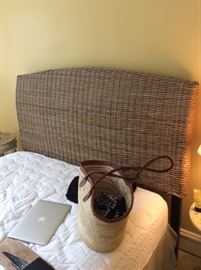 Wicker queen headboard