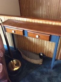 Two drawer painted hall table