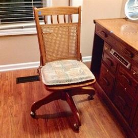 Oak Rolling Desk Chair