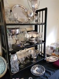 Nice selection of silverplate and Waterford 