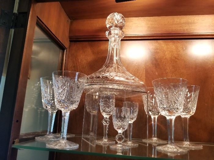 Nice selection of Waterford Clare Crystal Glasses and Lismore Decanter