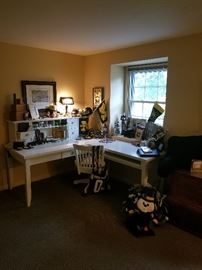 Great Pottery Barn Desk filled with U of M items 