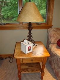 Solid Oak End Table~Lamp (1 of 2 sets)