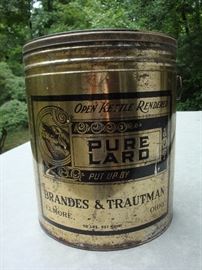 Vintage Brandes & Trautman Pure Lard Tin~Elmore, Ohio!