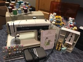 Vintage Sears Kenmore Portable Sewing Machine (model # 1813) with Instructions & Accessories
