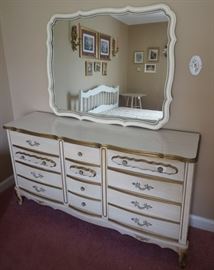 French Provincial Style  Dresser and Mirror