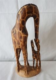Wooden Giraffes Figurine