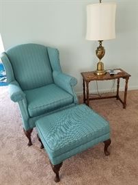 side chair with ottoman
