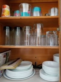 misc dishes and glasses and kitchenware