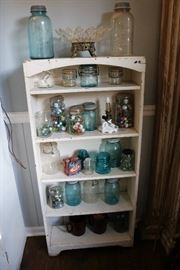 Jars and marbles and a cute shelf