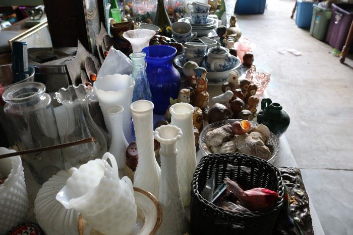 Milk Glass and lots of other glassware
