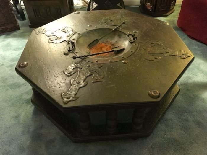 Spanish octagonal table from 1960’s with fire pit in the center
