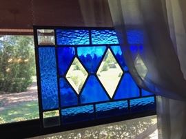 Blue cobalt stained glass and clear