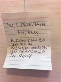 Blue pottery after description