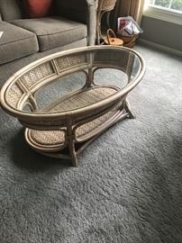 Rattan & Glass Coffee Table