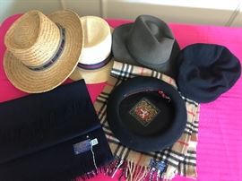 Men's Fedora Hats~Men's Pendleton Wool Scarf~Burberry 100% Cashmere Scarf~Basque Authentique Beret~Eddie Bauer Beret