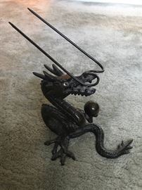 Vintage Cast Iron Japanese Dragon Statue