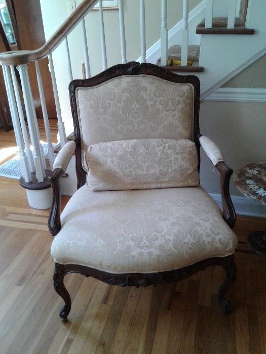 French bougiere chair, one of a pair