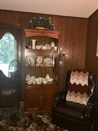 Den with collectibles & leather recliner 