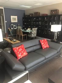 Campsis Italian Leather Sofa with adjustable Arms
