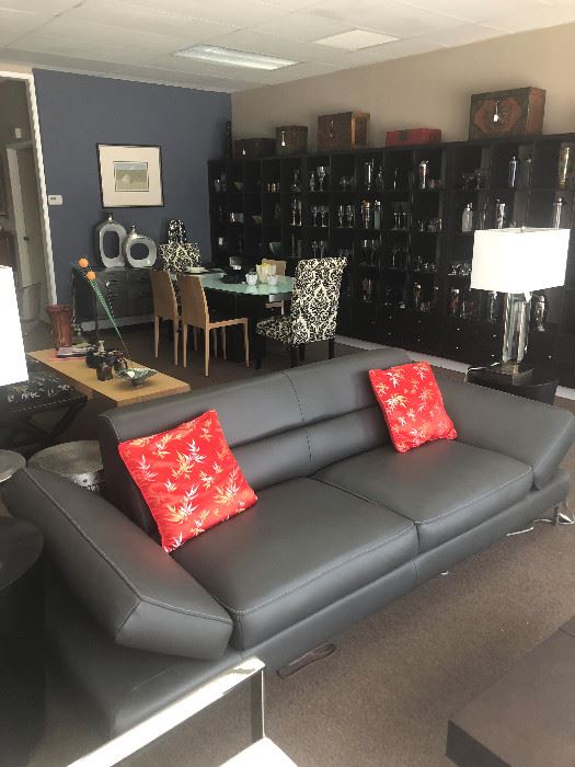 Campsis Italian Leather Sofa with adjustable Arms
