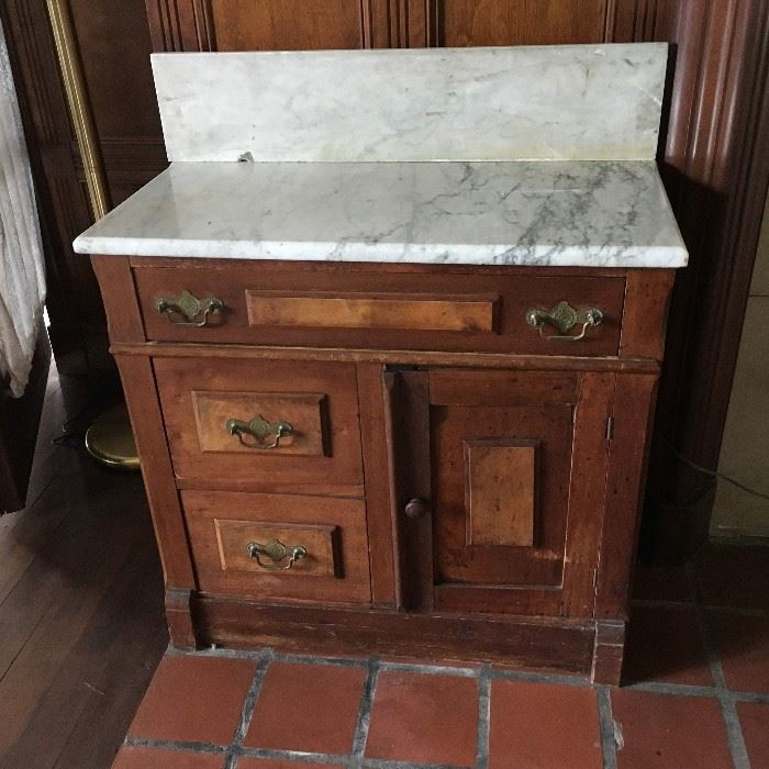 Antique marble topped wash stand