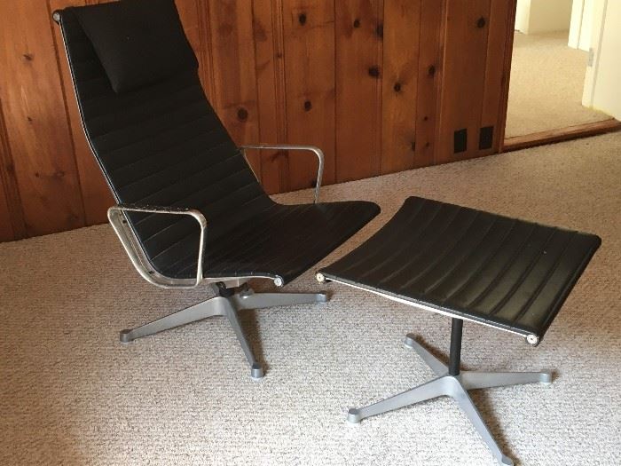 Vintage Herman Miller Aluminum Group lounge and ottoman.