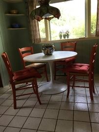 Kitchen table and chairs.  Eight (8) country french chairs available. 