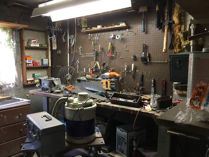Miscellaneous tools and small work bench. 