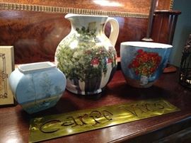 Hand painted pottery
