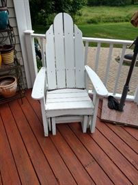 Adirondack style glider chairs