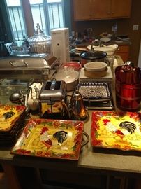 Like new small appliances, kitchware, serving and decorating pieces.