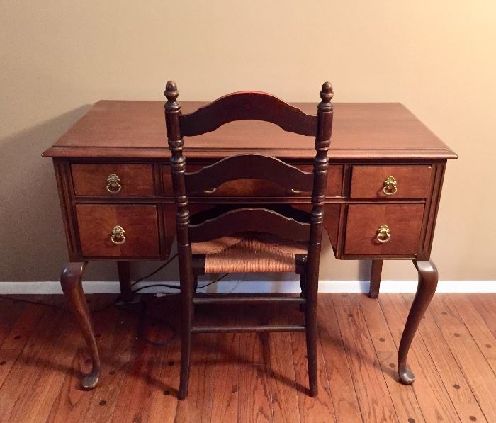 Very Nice Wood Desk and Chair