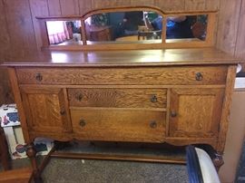 Antique solid oak buffet. Excellent condition.
