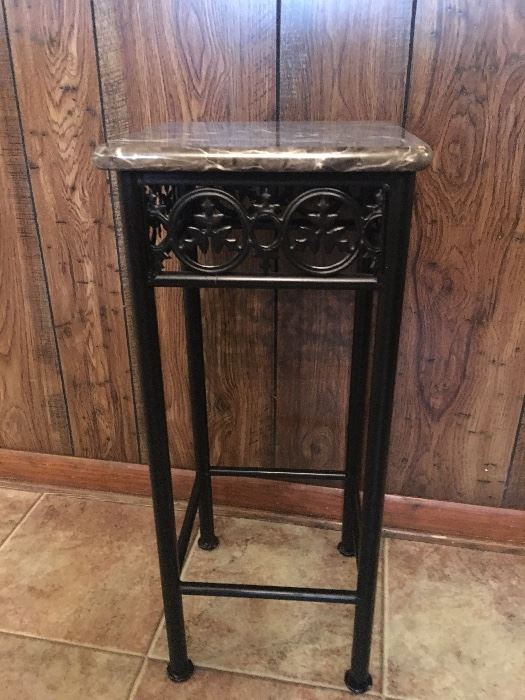 Marble top side table or plant stand. $40