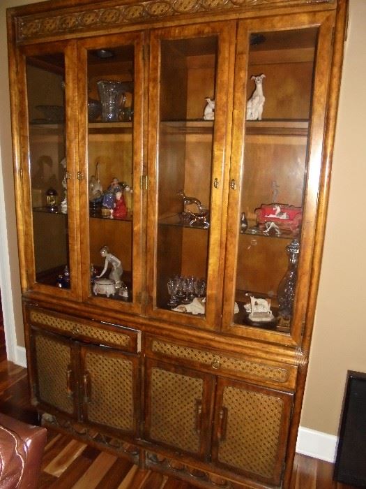 Glass front hutch  lighted