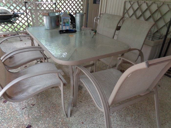 6 chair patio set, has been under cover
