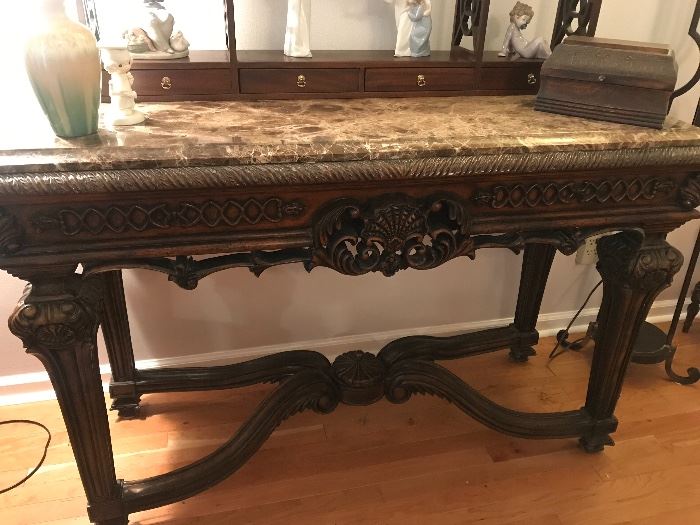 Marble top sofa table