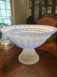 Large frosted art glass bowl